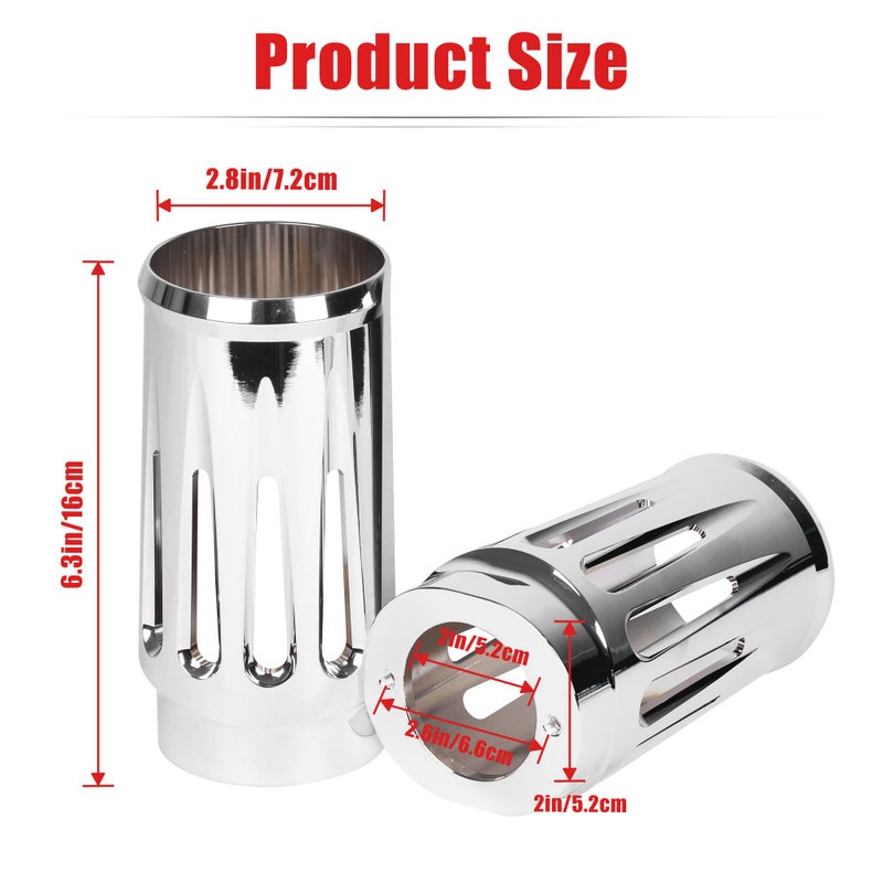 Goldfire Upper Fork Slider Covers Billet Fork Boot Slider Protective Shells Fit For Harley FLT FLHR FLHX FLHT COW Bells Touring Street Glide 1986-2019 Accessorie (Chrome Style) - Image 5